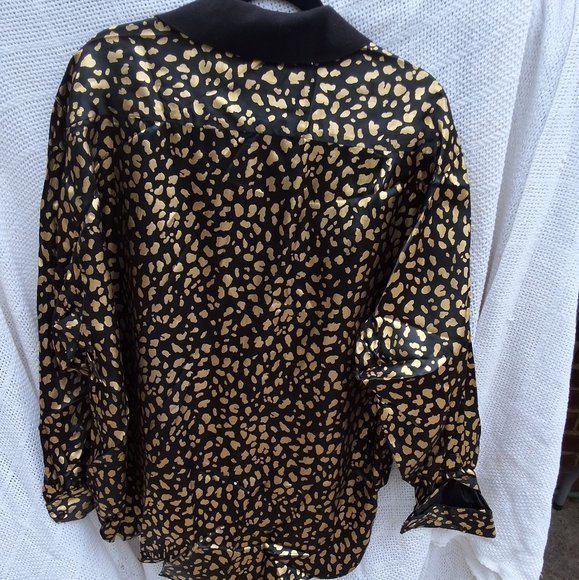 Centre Ville vintage French Golden leopard button down 2X ..14-18 - Picture 10 of 14